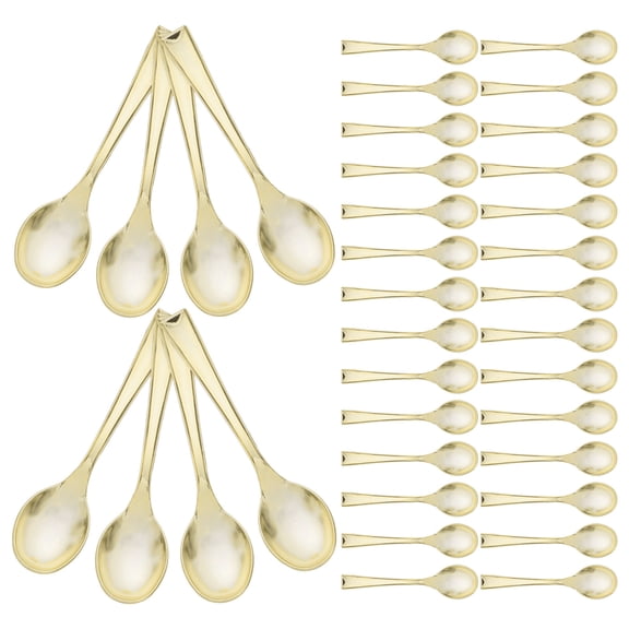 HEMOTON HOMEMAXS 50pcs Mini Spoons for Desserts Disposable Tasting Spoon Dessert for Ice Cream Taster Pudding Appetizers Catering Events