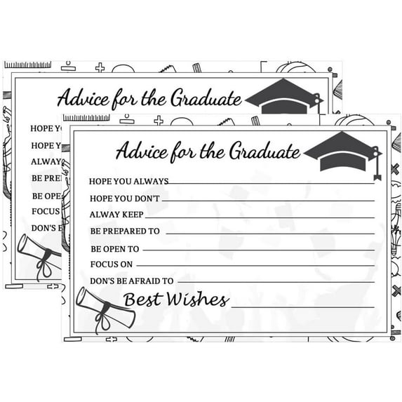 50pcs Graduation Advice Cards Graduation Party Games Decorations Supplies,Grad Celebration 4x6inch