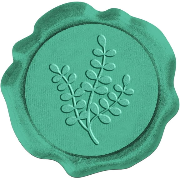 50pcs Green Eucalyptus Leaves Wax Stamp Stickers Green Plant Envelope Seal Stickers 30mm Stickers Self Adhesive Wax Stamp DIY