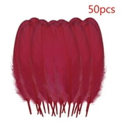 50pcs Green Feathers for Crafts - 5-6 inch Feathers Bulk for Wedding Home Party, Dream Catcher Supplies and DIY CraftsDark Red