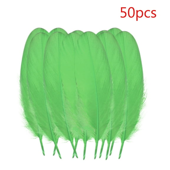 50pcs Green Feathers for Crafts - 5-6 inch Feathers Bulk for Wedding Home Party, Dream Catcher Supplies and DIY Crafts(Green)