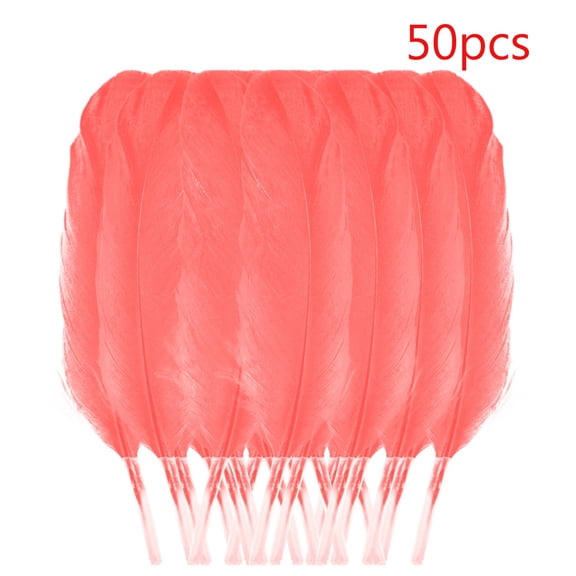 50pcs Green Feathers for Crafts - 5-6 inch Feathers Bulk for Wedding Home Party, Dream Catcher Supplies and DIY Crafts(Red B)