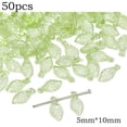 thumbnail image 1 of 50pcs Green Leaf Shape Acrylic Beads Pendant Loose Bead For DIY Jewelry Making, 1 of 7
