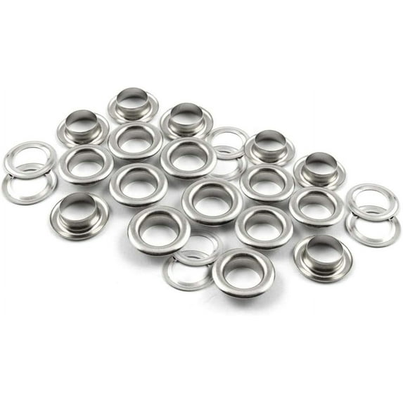 50pcs Grommets 1 Inch (25mm) Washers and Grommets Kit for Grommet Tool, Banner & Posters Metal Grommets Eyelets for Bead Cores, Clothes, Leather, Canvas,DIY Craft Projects (Silver, 1" 25mm)
