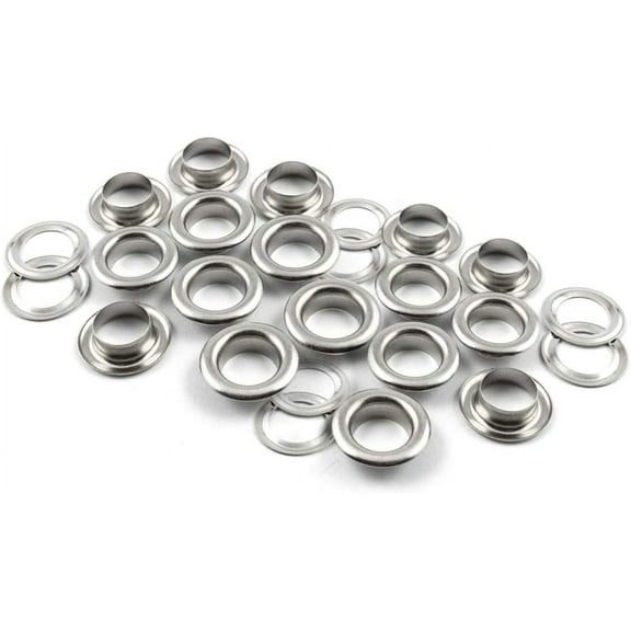50pcs Grommets 1 Inch (25mm) Washers and Grommets Kit for Grommet Tool, Banner & Posters Metal Grommets Eyelets for Bead Cores, Clothes, Leather, Canvas,DIY Craft Projects (Silver, 1" 25mm)