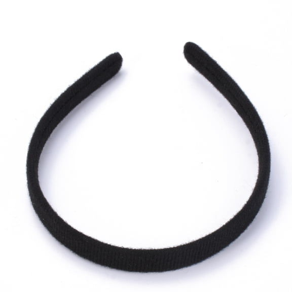 50pcs Hair Accessories Plain Plastic Hair Band Findings No Teeth with Velvet Black 122mm 13mm