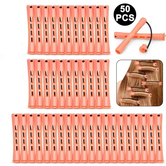 50pcs Hair Perm Rods,Plastic Hair Cold Wave Rods,Hair Curling Rollers for Hairdressing Styling,0.5''