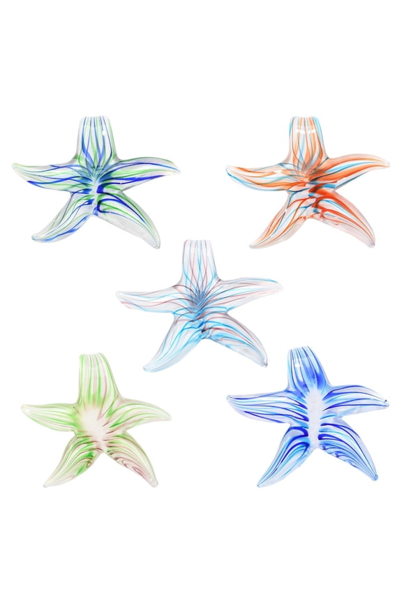 50pcs Handmade Lampwork Pendants Starfish/Sea Stars 57mm wide 55mm long hole: 7mm