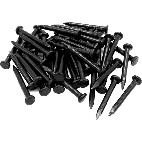 50pcs Hardware Nails 1 inch Length,Carbon Steel Point Tip Wall Cement Masonry Nail,Woodworking Nails,Concrete Nails,Black 25 mm