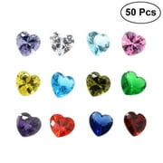 50pcs Heart Shaped Jewel Gems for Arts Crafts Themed Party Decoration Accessories Children Activities