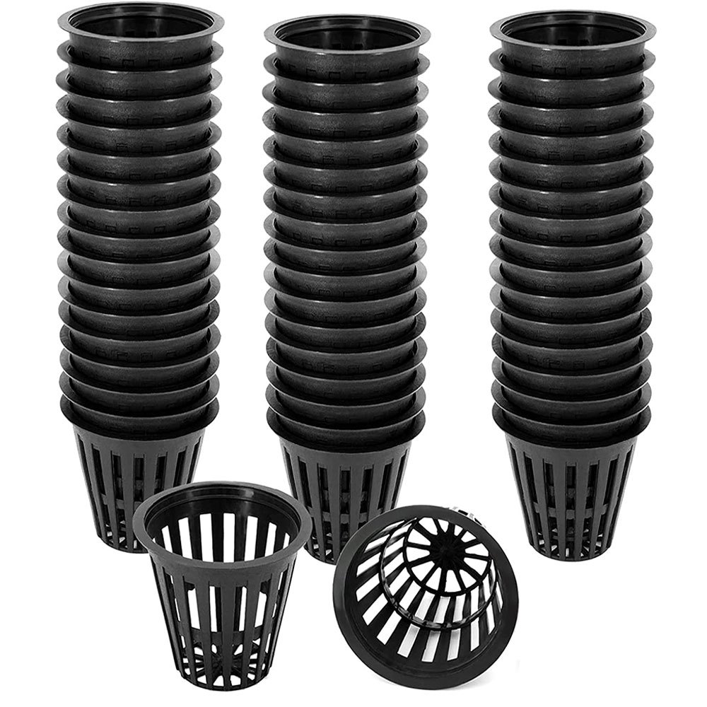 50pcs Heavy Duty 2 Inch Net Pots for Hydroponics Reusable, UV