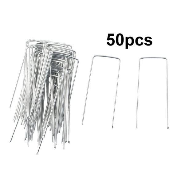 50pcs Heavy Duty U Anchor Turf Metal Pins Pegs For Lawn Mat Tent Peg Pins 10CM