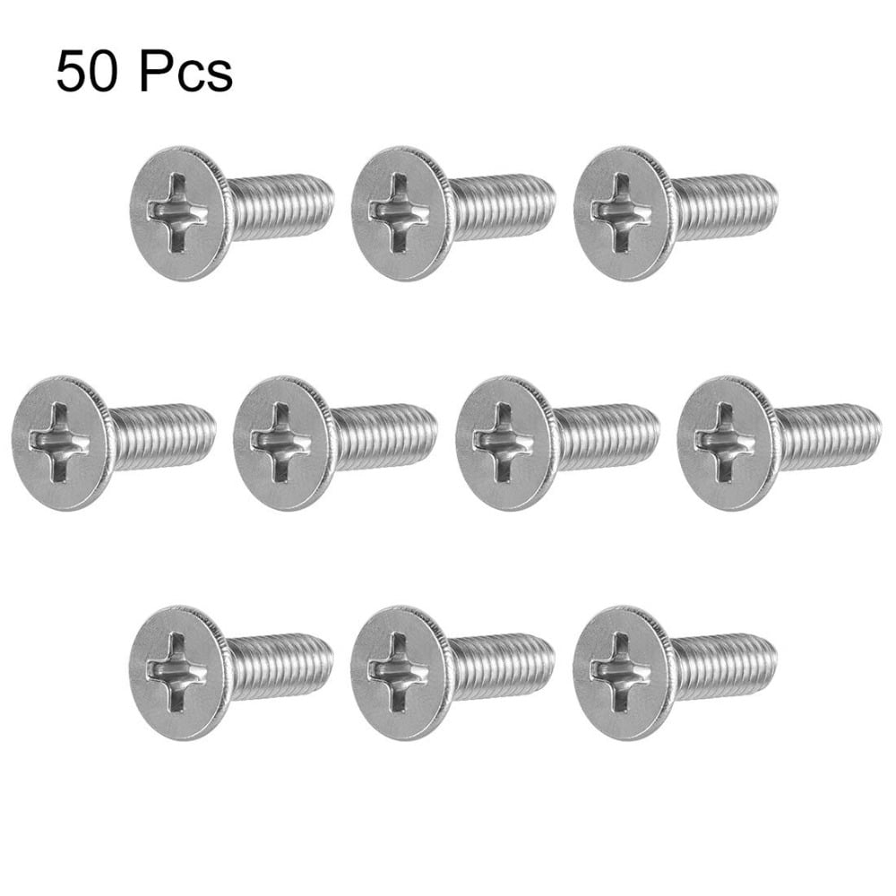 50pcs High Quality Furniture Bolt Screw Silver 304 Stainless Steel M4 ...