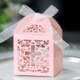 thumbnail image 1 of 50pcs Hollow Wedding Candy Box, Ice White Pearlescent Candy Box, Wedding Cross Chocolate Carton, 1 of 6