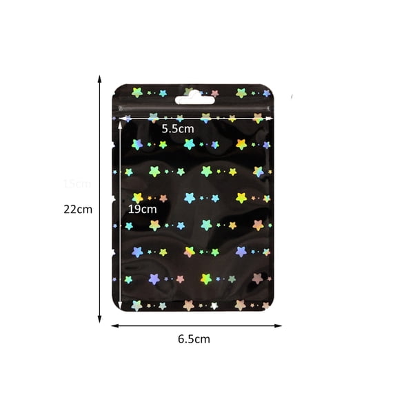 50pcs Holographic Transparent Heart Laser Bags For Jewelry Display Storage Small Business Packaging Entrepreneurship Supplies BK SR 6.5