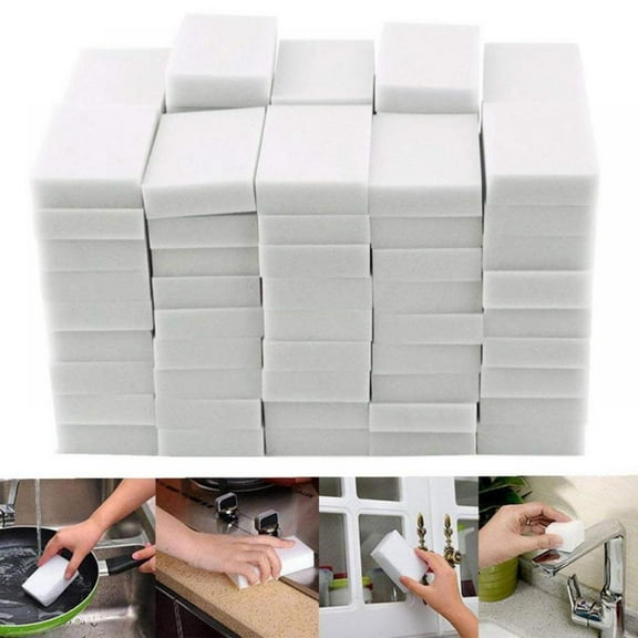 50pcs Household Sponge White Eraser Cleaner Home Kitchen Multi-function Cleaning Tool Sponges