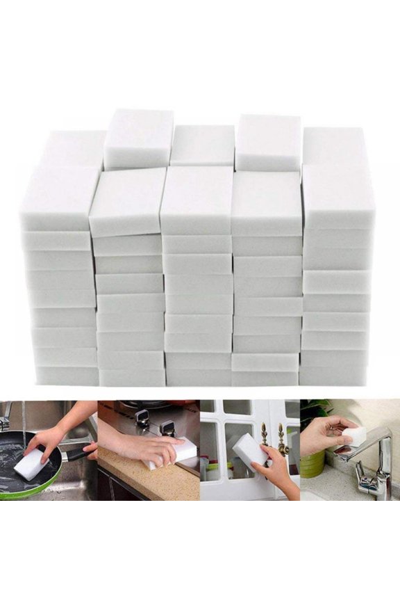 50pcs Household Sponge White Eraser Cleaner Home Kitchen Multi-function Cleaning Tool Sponges