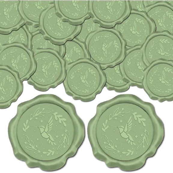 50pcs Hummingbird Adhesive Envelope Sealing Stickers Green Bird Garland Wax Seal Stickers Animal Decoration Stickers for Wedding Invitation Envelope Scrapbook DIY DIY