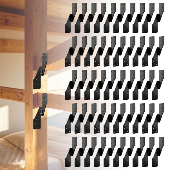 50pcs Hurricane Tie Black 18-gauge Extruded Steel Rafter Brackets