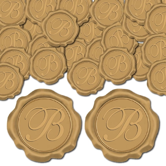 50pcs Initial B Wax Seal Stickers Adhesive Alphabet Envelope Sealing Stickers Decoration Bronze Sticker for Wedding Invitation Envelope Decor Christmas Gift Birthday Party Craft Scrapbook DIY DIY
