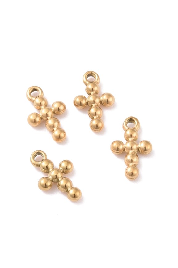 50pcs Ion Plating(IP) 304 Stainless Steel Golden 12.5x7.5x2mm Hole: 1.2mm