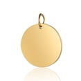 thumbnail image 1 of 50pcs Ion Plating(IP) 304 Stainless Steel Pendants with Jump Ring Manual Polishing Flat Round Charm Stamping Blank Tag Golden 20x1.5mm Hole: 3.5mm, 1 of 1