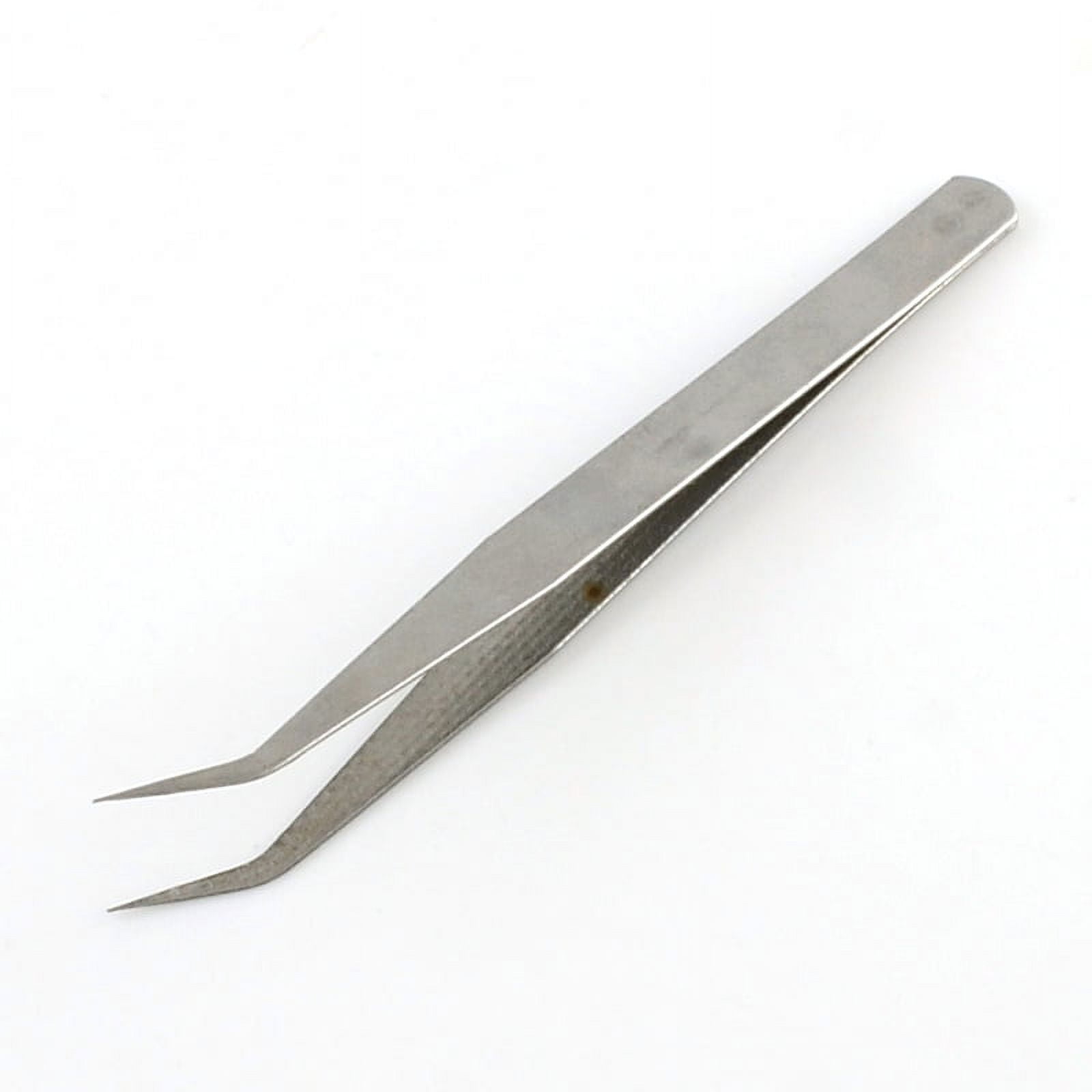 50pcs Iron Beading Tweezers Platinum 132x9.6x2mm