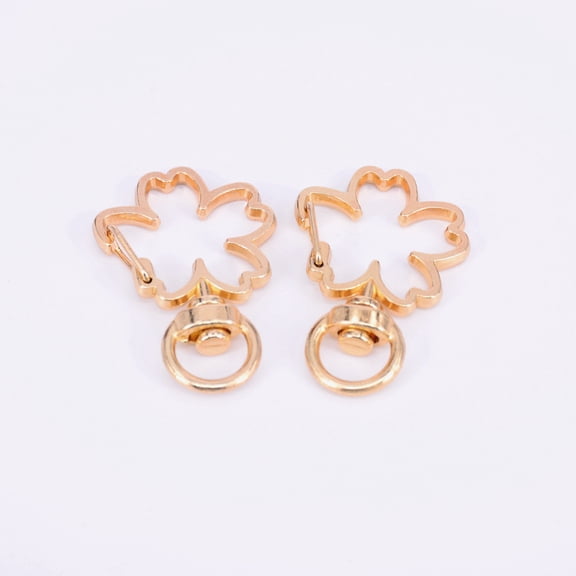 50pcs Iron Swivel Lobster Clasps Swivel Snap Hook Sakura Light golden 36x24x6mm Hole: 5x9mm