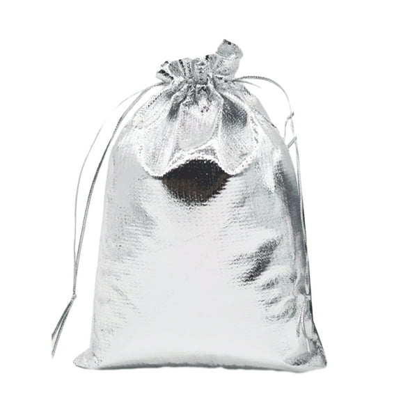 50pcs Jewelry Packing Fabric Bag Gold Silver Cloth Drawstring Gift Packaging Bag 7x9cm 9x12cm Wedding Gift Storage Pouch