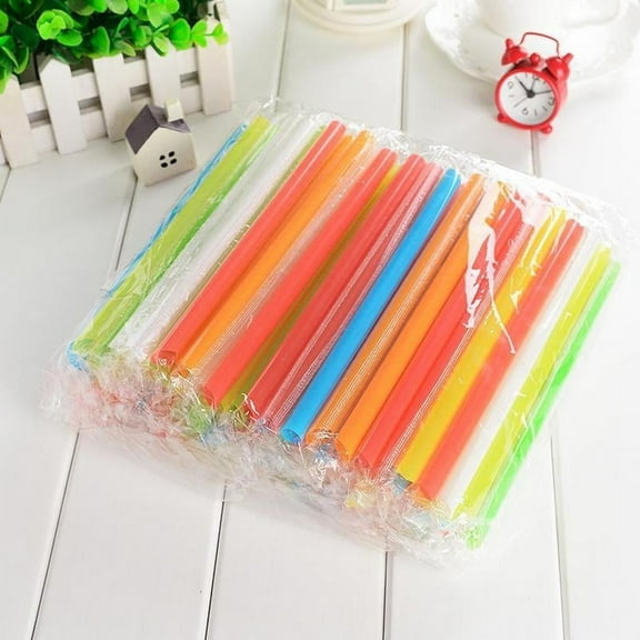 Disposable Milk Tea Straw Transparent Pearl Suck Pipe Coarse Plastic Long Drinking Disposable Straw50pcs/1pack