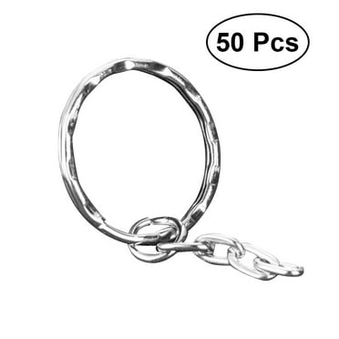 50pcs Key Chain Wreath Metal Rings with Four Flat Chain for Portable Carrying