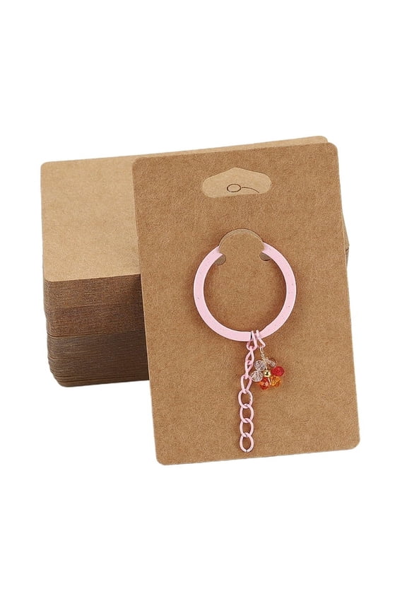 50pcs Keychain Display Cards Keychain Card Hold Cardboard for Keyring Jewelry Display Packaging for Selling Retail Card