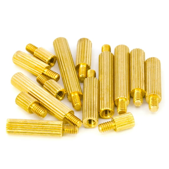 (50pcs) Knurled single head copper column M2x32mm+3mm