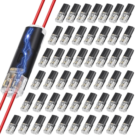 50pcs LED Strip Light Wire Connectors, EEEkit 2 Pin Solderless Quick Connectors with Locking Buckle for DIY Wiring & Craft Projects