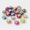 thumbnail image 1 of 50pcs Large Hole Rondelle Acrylic European Beads with Silver color Brass Double Cores Mixed color 14mm Hole: 5mm, 1 of 2