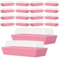 thumbnail image 1 of 50pcs Large Rectangular Sandwich and Bakery Takeout Boxes with Lids, Pink Food-grade Disposable Containers for Wraps, Pastries, Bacon, and Scallops Storage, 1 of 9
