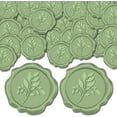 thumbnail image 1 of 50pcs Leaf Wax Seal Stickers Green Decoration Stickers Plant Adhesive Envelope Sealing Stickers, 1 of 6