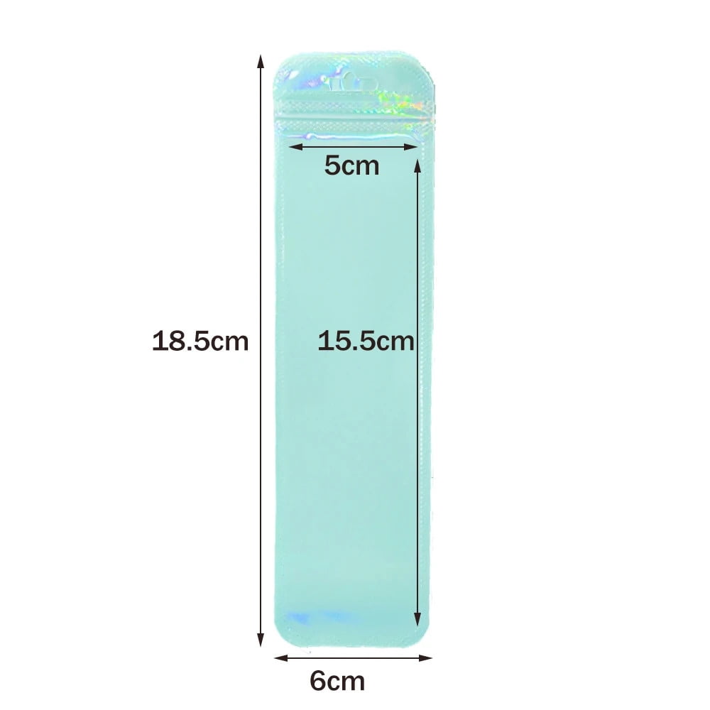 50pcs Long Holographic Packaging Bags Ziplock Laser Seal Pouch For ...