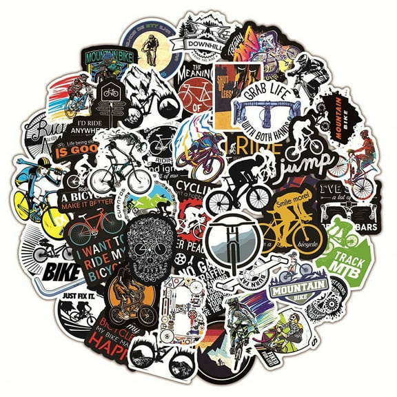 50pcs/Lot Outdoor Bicycle Stickers for Mountain Bike Riding Travel Luggage