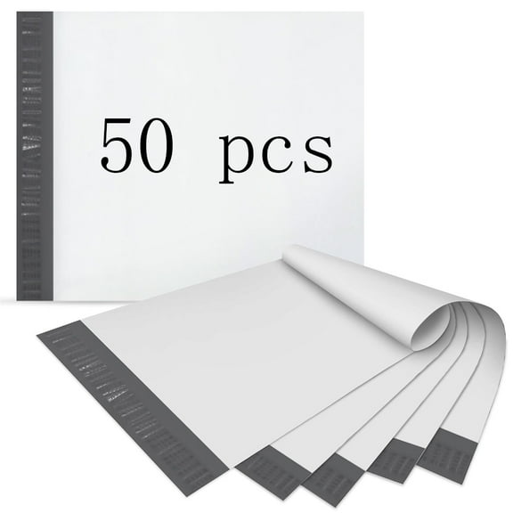 50pcs/Lots Shipping Bags Opaque PE Plastic Express Envelope Storage White Color Mailing Bags Self Adhesive Seal Courier Bag