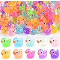 thumbnail image 1 of 50pcs Luminous Mini Resin Ducks, Tiny Animals Bulk Glow in The Dark Small Plastic Miniature Ducks Figures for Dollhouse Decor Micro Garden Home Landscape Aquarium Craft Gifts Party Favors Toys, 1 of 7