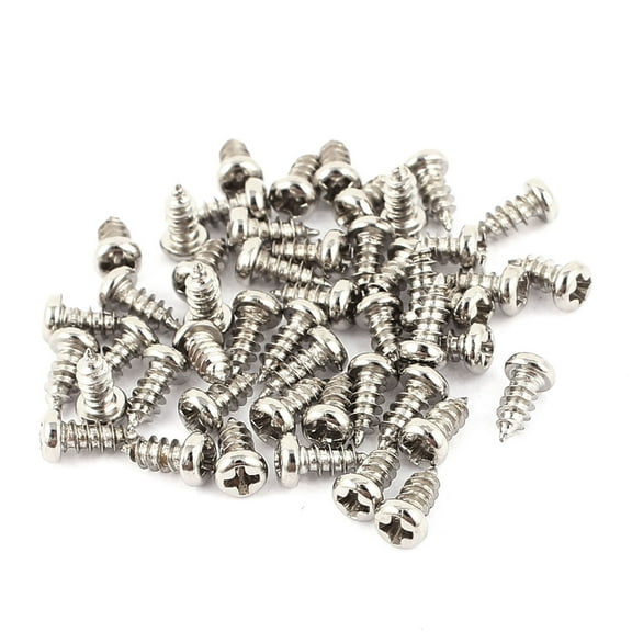 50pcs M2.5 x 6mm Stainless Steel Cross pan Head Self Tapping Screws Bolts