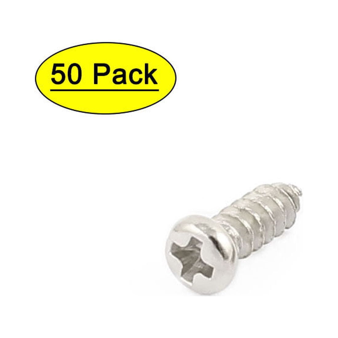 50 Pack M6.3 X 20mm Phillips Hex Head Tapping Screws With Loose Washers - Steel, Black Finish