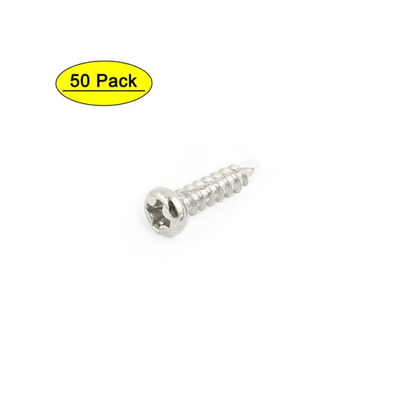 50pcs M2 x 8mm Stainless Steel  Pan Round Head Self Tapping Screws