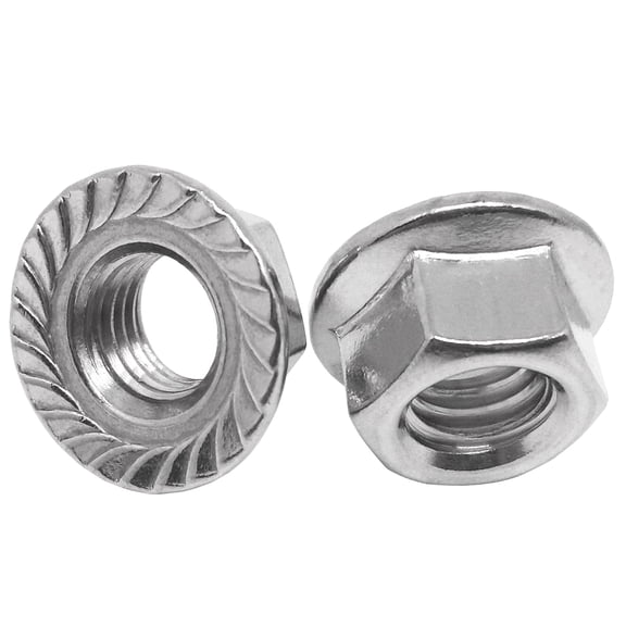 50pcs M3 - 0.5mm 304 Stainless Steel Flange Hex Lock Nuts,Serrated Flange Hexagonal Nut,Right Hand Threads
