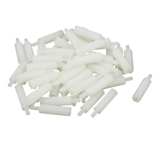 50pcs M3 20+6mm Male Female Thread Nylon Hex Standoff Spacer Screw for PCB