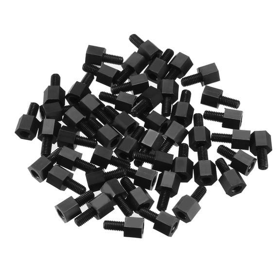 50pcs M3 5+6mm Male Thread Nylon Hex Standoff Spacer Screws PCB