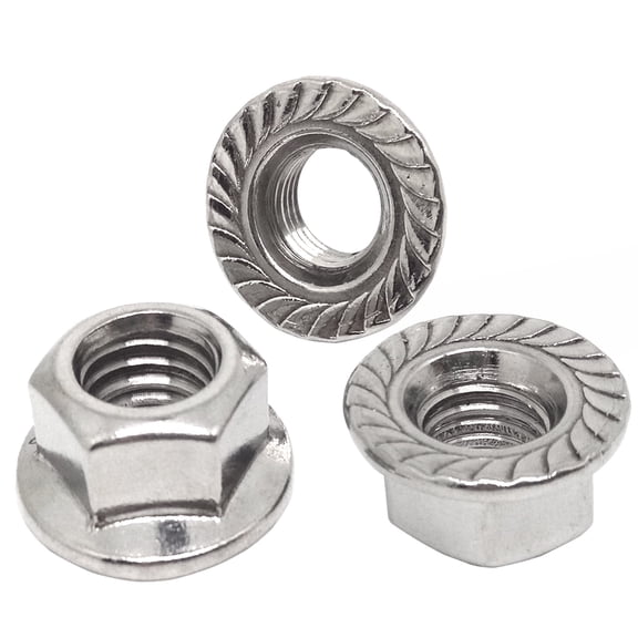 50pcs M4-0.7mm 304 Stainless Steel Flange Hex Lock Nuts,Serrated Flange Hexagonal Nut,Right Hand Threads