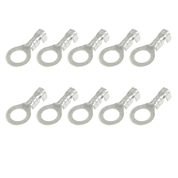 50pcs M5.2 Crimp Ring Lug Terminal Silver Plated Copper Connector 17 x 8mm for Car