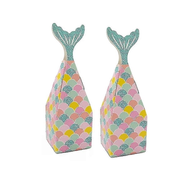 50pcs Mermaid Tail Box Mermaid Candy Box Gift Package Boxes Treat Box Compatible With Children Birthdays